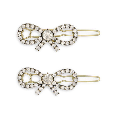 Mini bow hairclip duo